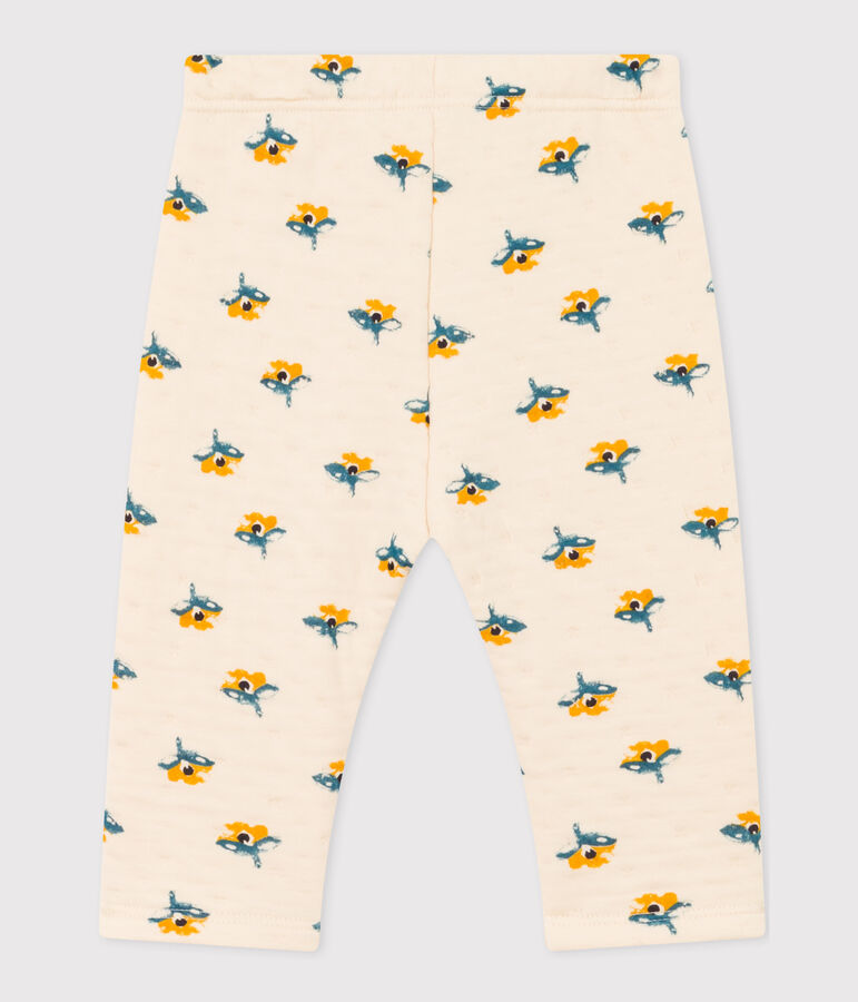 Pantalon en tubique matelass&eacute; imprim&eacute; b&eacute;b&eacute; blanc AVALANCHE/ MULTICO