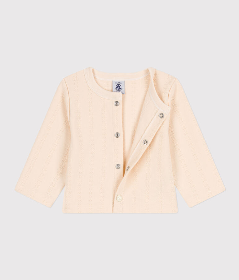 Cardigan b&eacute;b&eacute; en jersey point fantaisie &eacute;cru AVALANCHE