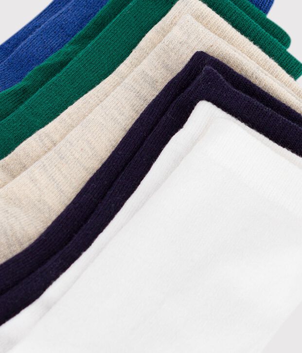5 paires de chaussettes enfant en coton unies multicouleur