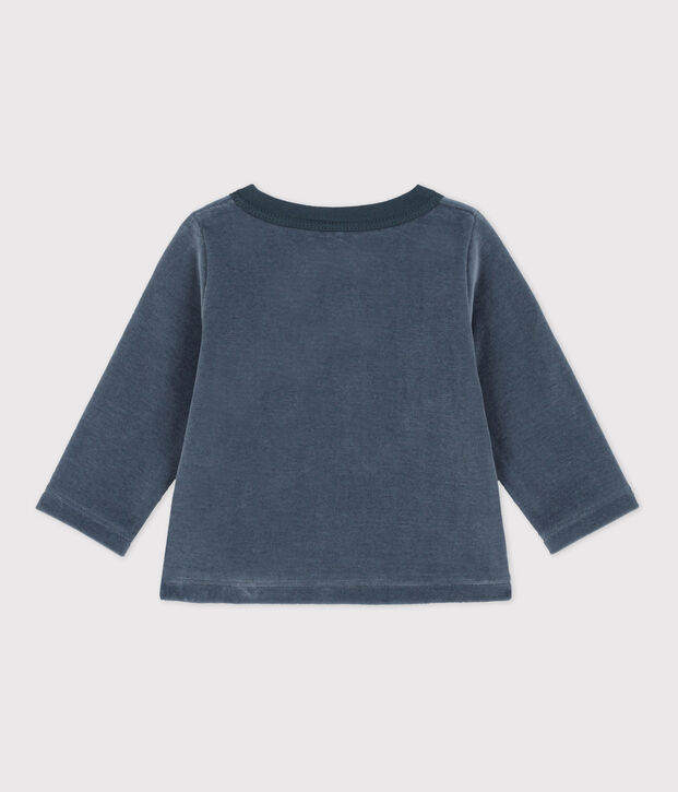 Cardigan en velours b&eacute;b&eacute; en coton gris