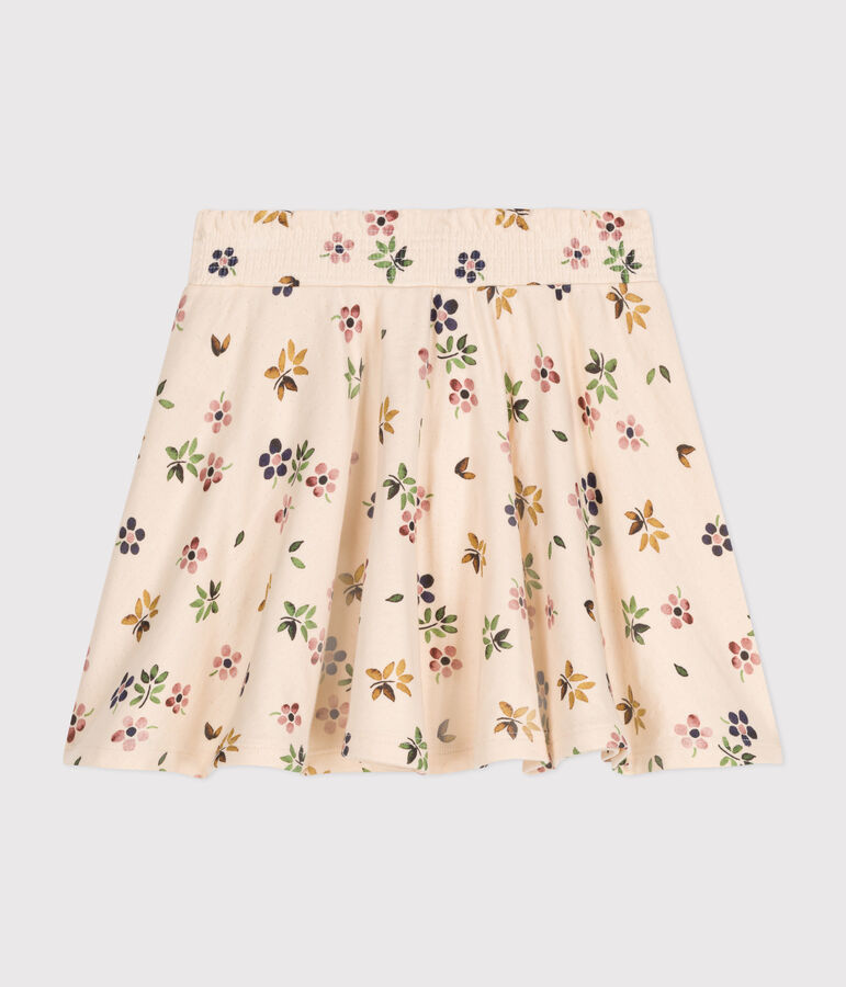 Jupe en tubique enfant fille &eacute;cru/multicouleur