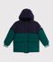 Doudoune enfant unie colorblock vert/bleu