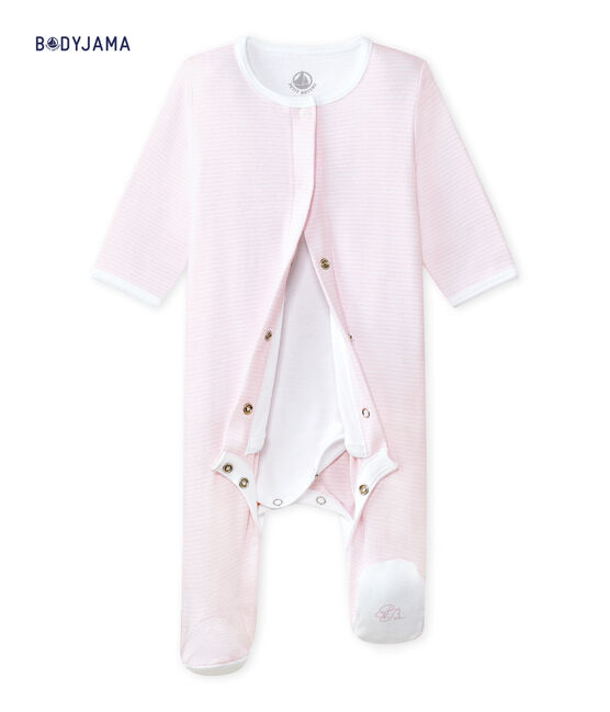 Bodyjama Bébé mixte rose VIENNE/blanc ECUME
