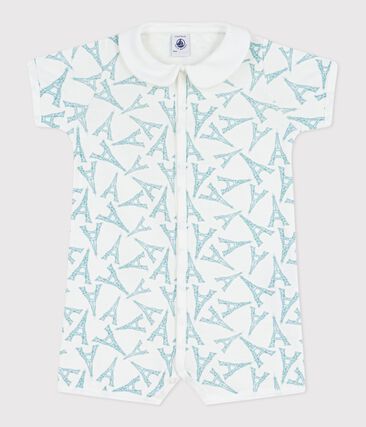 Combinaison courte bébé en coton à col imprimé Tour Eiffel