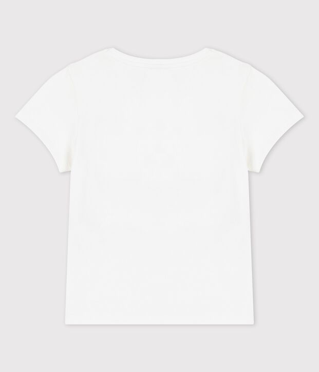 T-shirt manches courtes en coton enfant fille blanc