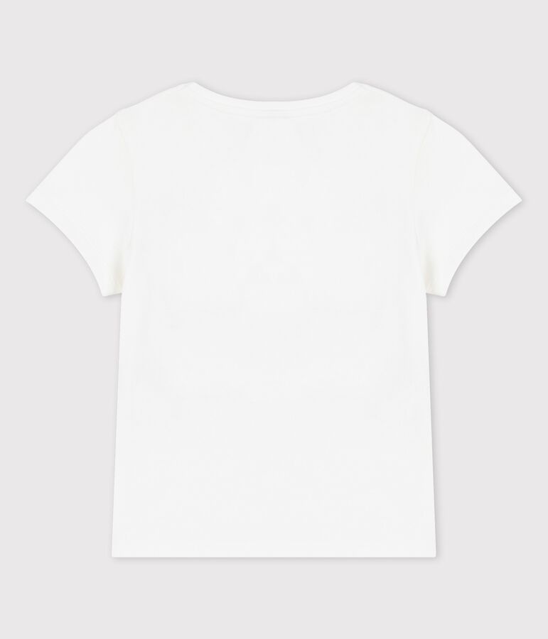 T-shirt manches courtes en coton enfant fille blanc