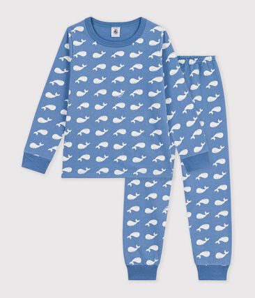 Pyjama enfant en molleton imprimé baleines