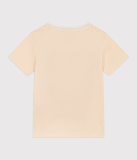 Tee-shirt manches courtes en coton enfant garçon écru AVALANCHE