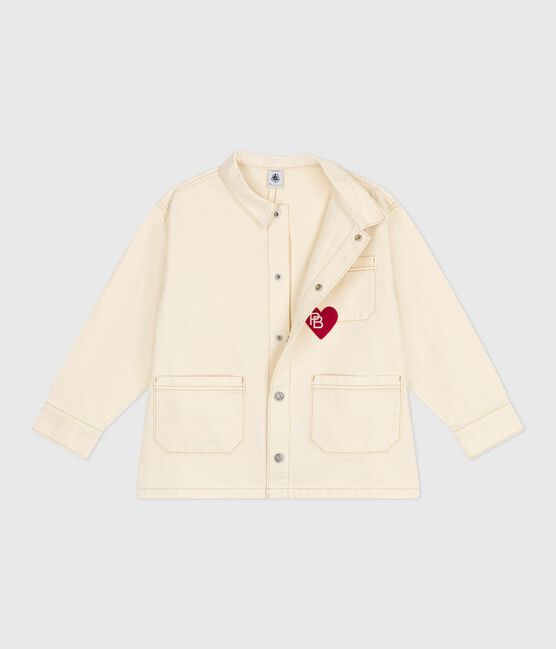 Veste en jean enfant uni écru MILK