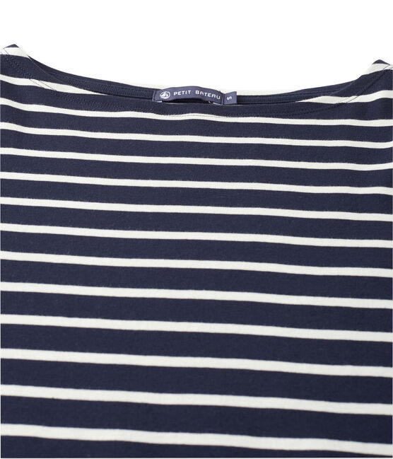 T-shirt mixte rayé bleu SMOKING/beige COQUILLE