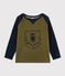 Tee-shirt sérigraphié enfant garçon vert MILITARY/bleu SMOKING