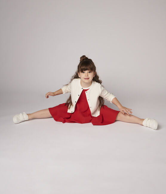 Cardigan en tubique enfant fille blanc MARSHMALLOW