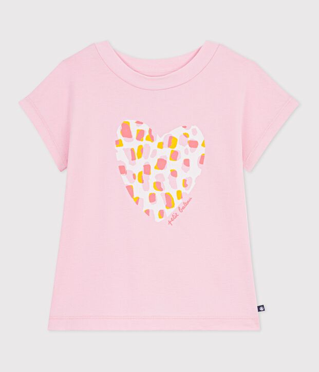 Tee-shirt enfant manches courtes en coton rose clair