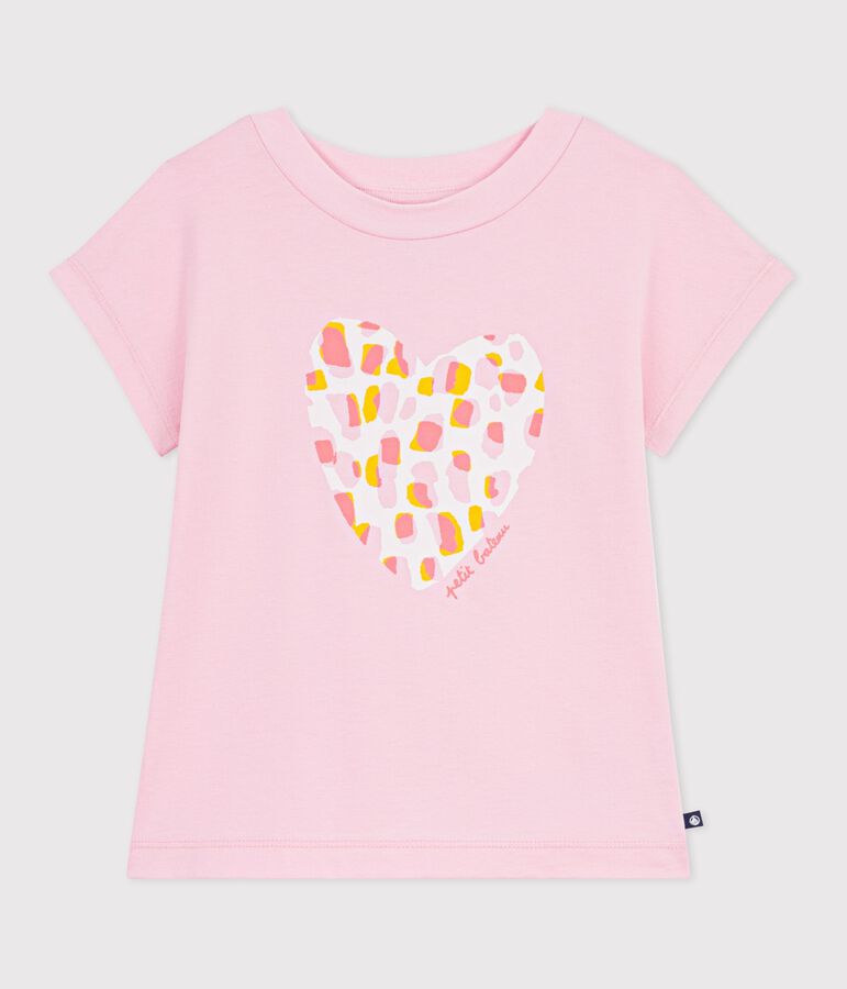 Tee-shirt enfant manches courtes en coton rose