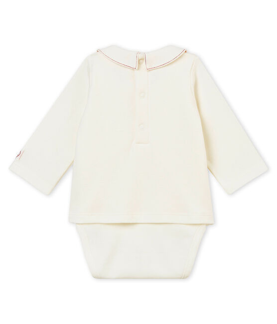 Body guimpe manches longues bébé garçon blanc MARSHMALLOW