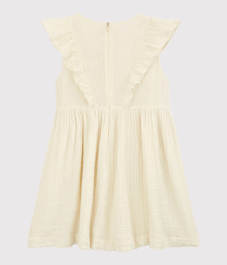 Robe en gaze de coton bio enfant fille blanc MARSHMALLOW