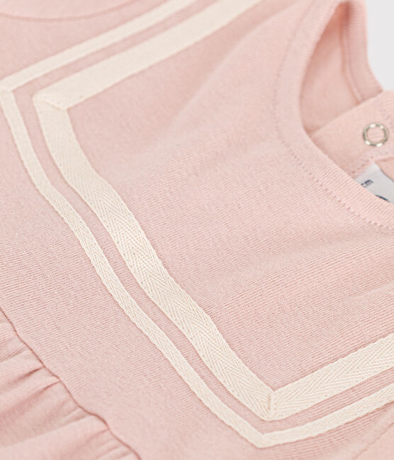 Robe style marin en coton bio bébé rose SALINE