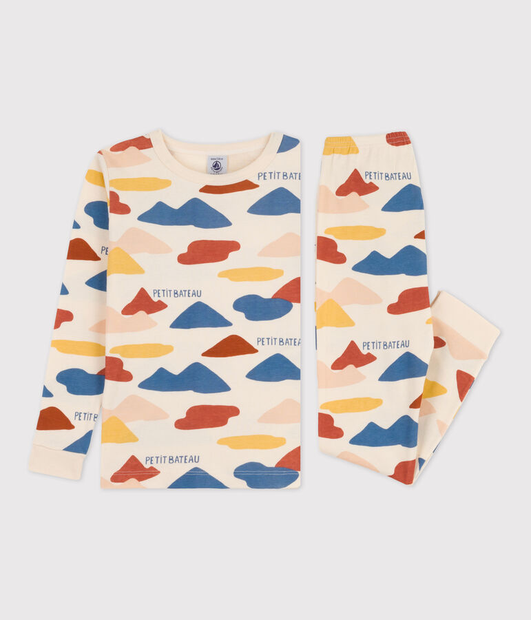 Pyjama ajust&eacute; en coton enfant blanc AVALANCHE/ MULTICO