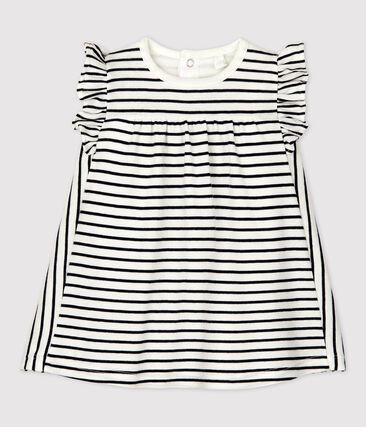 PETIT BATEAU - Robe body rayée marinière en coton bio bébé