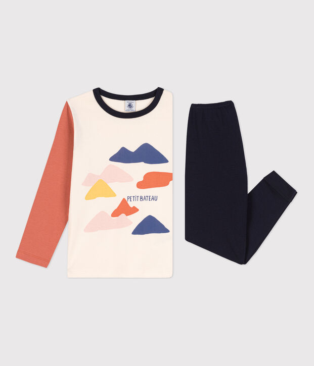 Pyjama enfant fille / gar&ccedil;on en coton bleu/multicouleur