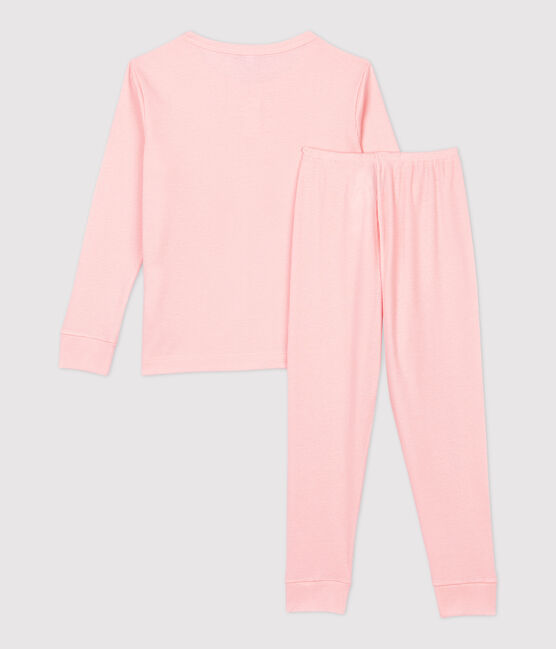 Pyjama uni  en coton et lyocell enfant rose MINOIS