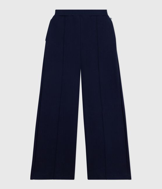 Pantalon femme en coton bleu SMOKING