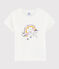 Tee shirt sérigraphié enfant fille blanc MARSHMALLOW