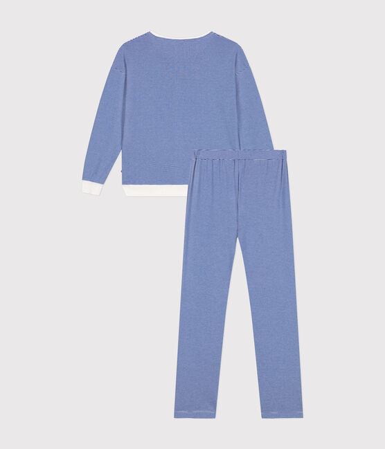 Pyjama en coton rayé femme bleu CALVIN/ MARSHMALLOW