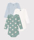 Lot de 3 bodies manches longues imprimé montons en coton bébé