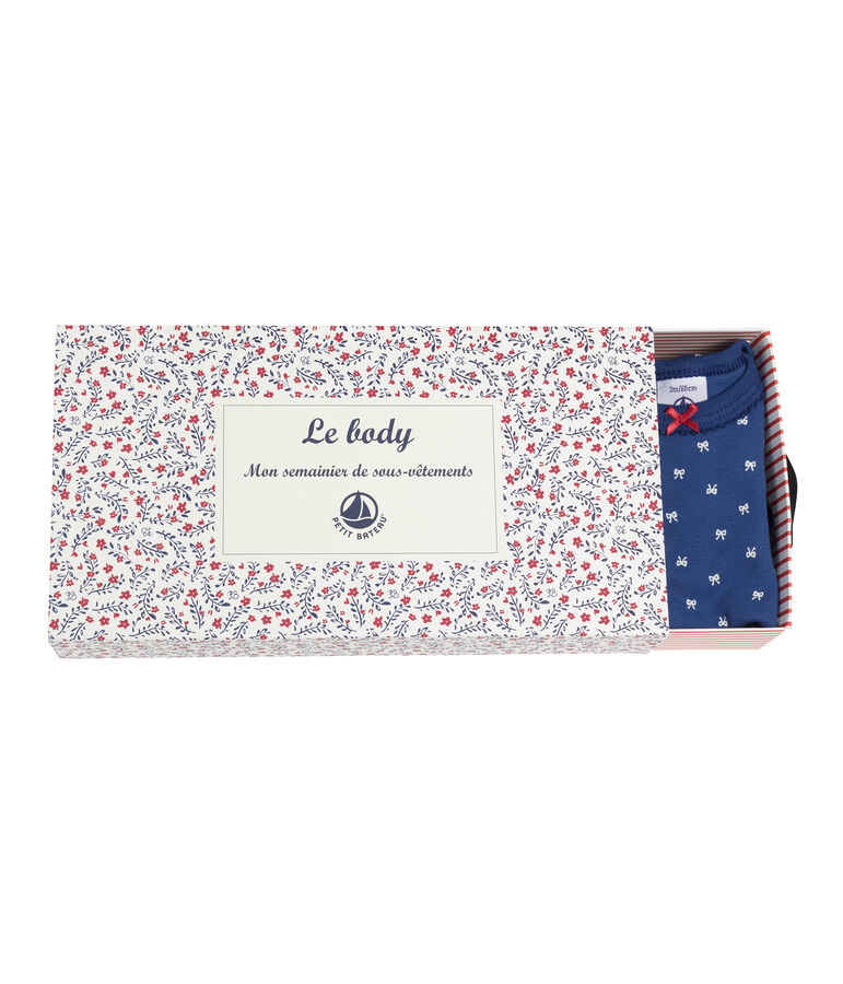 Lot de 5 bodies manches courtes b&eacute;b&eacute; fille multicouleur