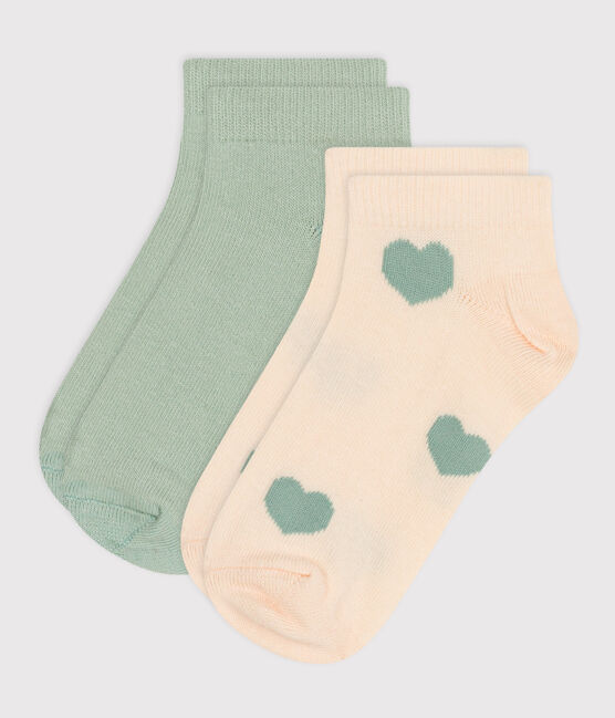 2 paires de chaussettes en coton cœurs enfant variante 1