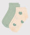 2 paires de chaussettes en coton cœurs enfant variante 1