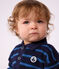 Sweatshirt b&eacute;b&eacute; en coton &agrave; rayures et son col polo bleu/multicouleur