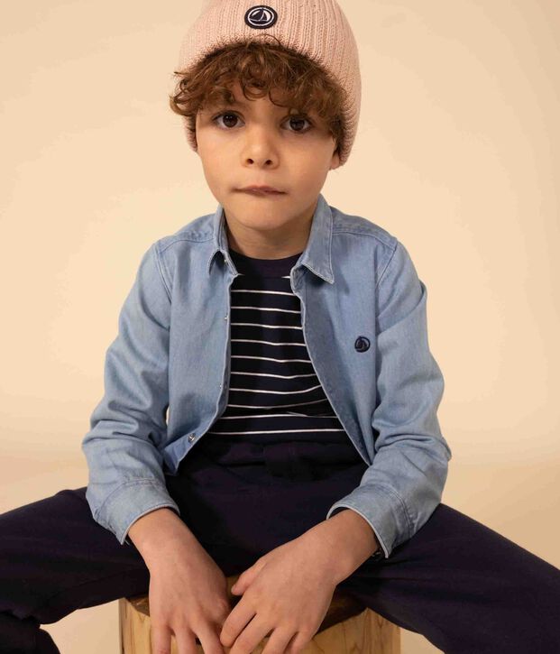 Chemise en denim l&eacute;ger enfant gar&ccedil;on bleu
