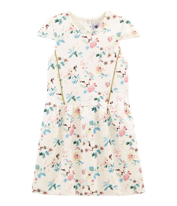 Robe enfant fille blanc/multicouleur
