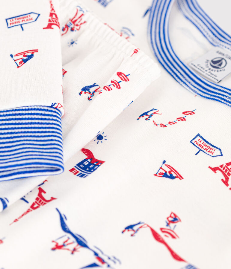 Pyjama Paris en coton enfant blanc MARSHMALLOW/blanc MULTICO