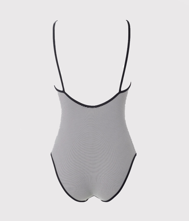 Maillot de bain 1 pi&egrave;ce bleu ABYSSE/blanc LAIT