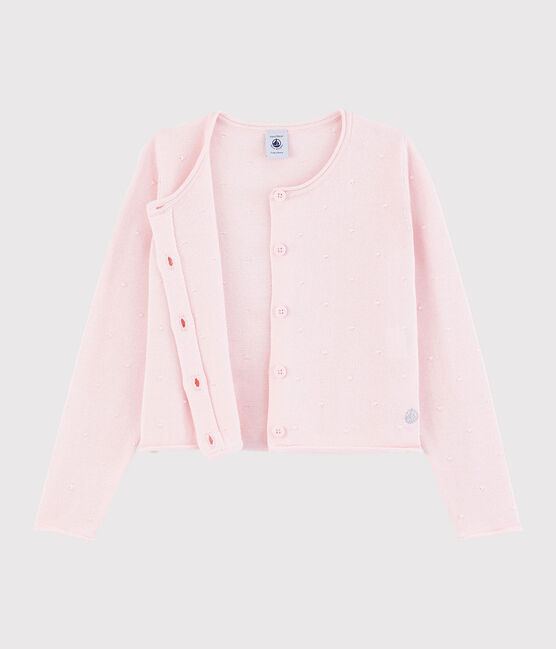 Cardigan en tricot coton enfant fille rose MINOIS