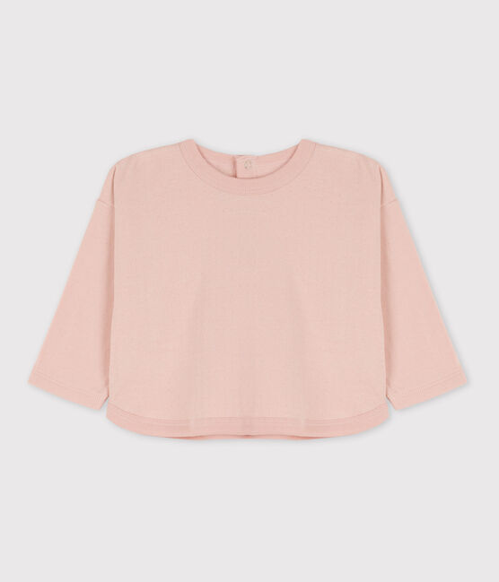 Tee-shirt manches longues bébé en tubique rose SALINE