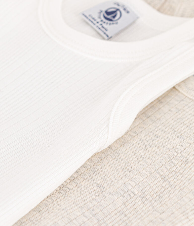 Lot de 2 bodies debardeurs c&ocirc;te d&eacute;saiguill&eacute;e en coton multicouleur