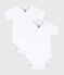 Lot de 2 bodies croisés manches courtes en coton unis bébé variante 1