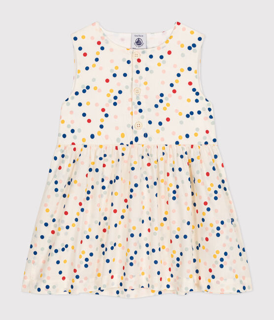 Robe sans manche en popeline bébé blanc MARSHMALLOW/blanc MULTICO