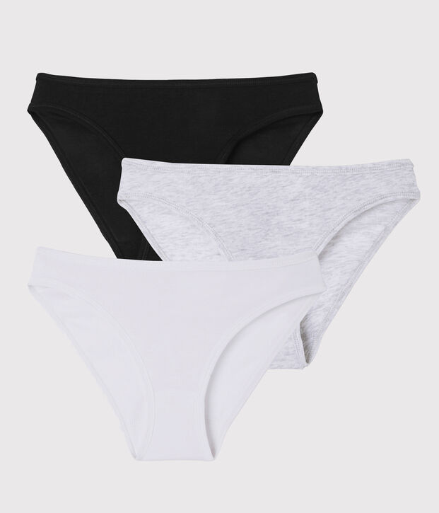 Lot 3 culottes en coton l&eacute;ger Femme multicouleur