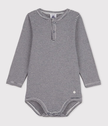 ESSENTIELS - Body manches longues bébé rayé col tunisien en coton
