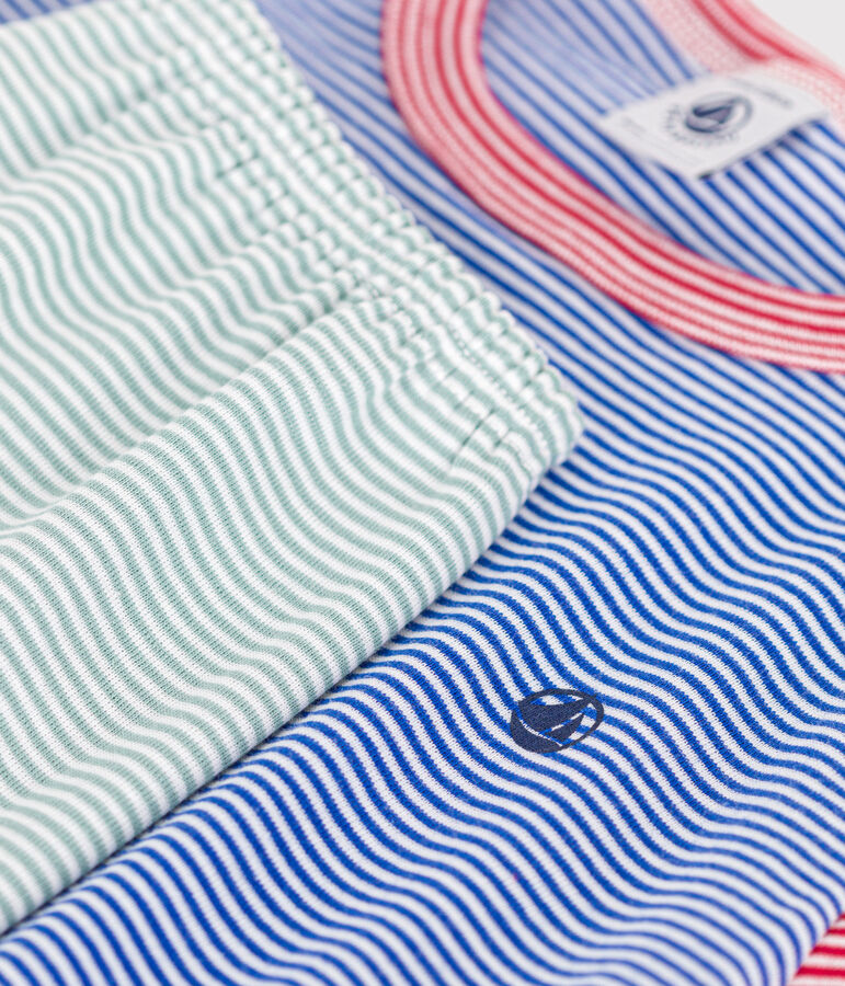 Pyjama short  en coton ray&eacute; enfant PAUL/ MULTICO