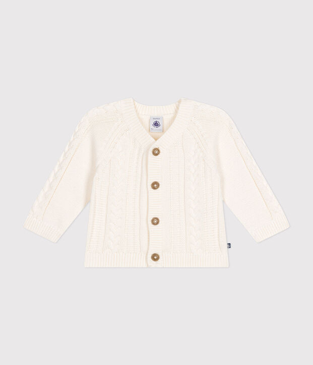 Cardigan en coton b&eacute;b&eacute; blanc