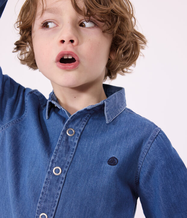 Chemise en denim l&eacute;ger enfant gar&ccedil;on bleu