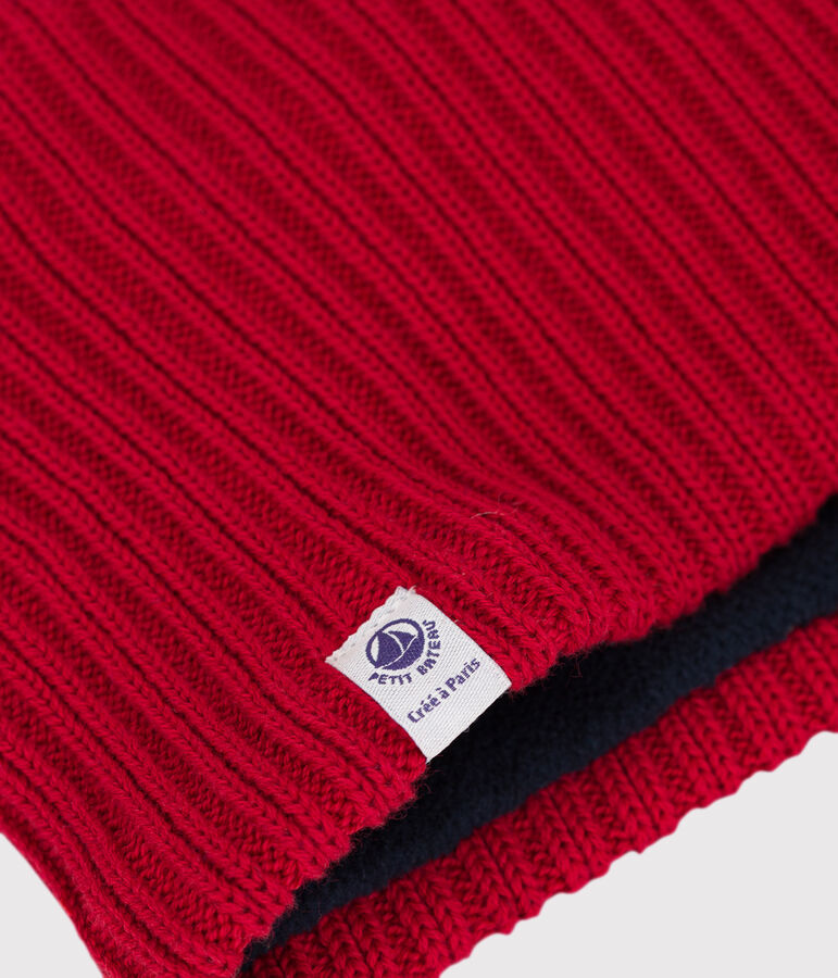 Snood b&eacute;b&eacute; en tricot doubl&eacute; en polaire recycl&eacute;e rouge