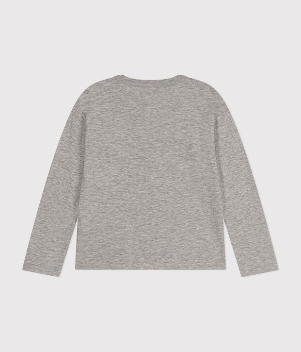 Tee-shirt manches longues en coton enfant gar&ccedil;on gris