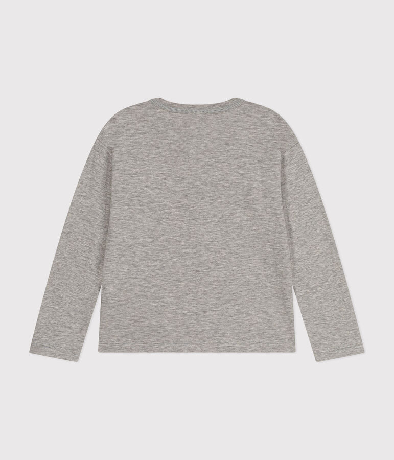 Tee-shirt manches longues en coton enfant gar&ccedil;on gris CHATON CHINE